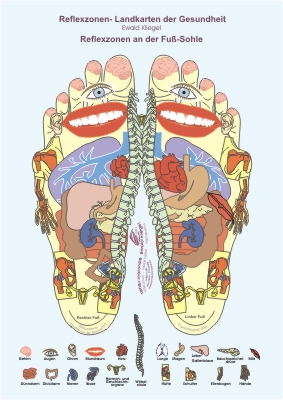 Reflexzonen an den Füßen (Fuß-Sohle)